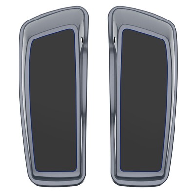 2-Tone Gauntlet Gray Metallic & Vivid Black Saddlebag Lids Fits Harley 14+