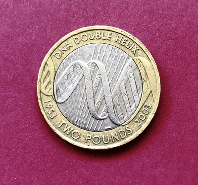Rare 2003 2 Coin Dna Double Helix 1953 2003 Crick Watson Commemorative Nr Ebay
