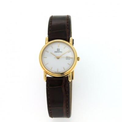 Zenith Uhr 02.2390.106 Größe 26,5 mm Quarz und 18 kt Gelbgold NOS.