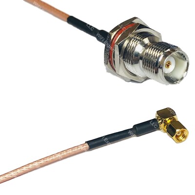 RG316 TNC FEMALE BULKHEAD to SMC Female Angle RF Cable Rapid-SHIP LOT
