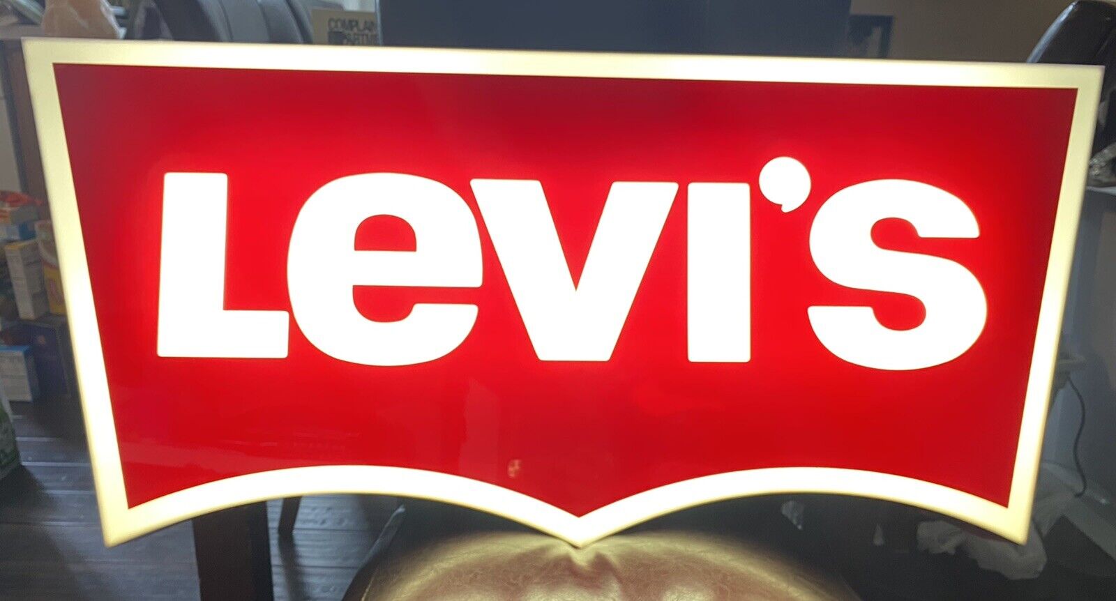 Vintage Levis Jeans Advertising Store Sign 80s 90s Light-Up Sign WORKS!