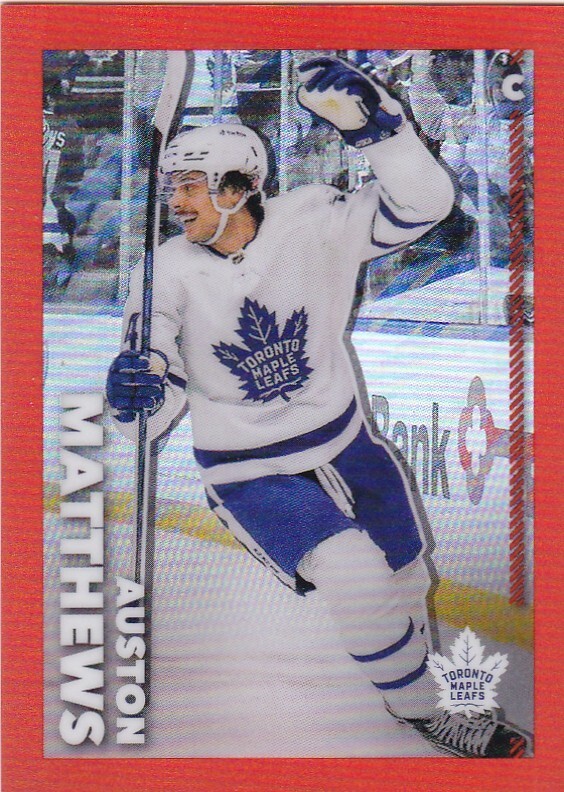 2022-23 TOPPS CHROME NHL STICKER #465 AUSTON MATTHEWS SSP ORANGE /25 MADE