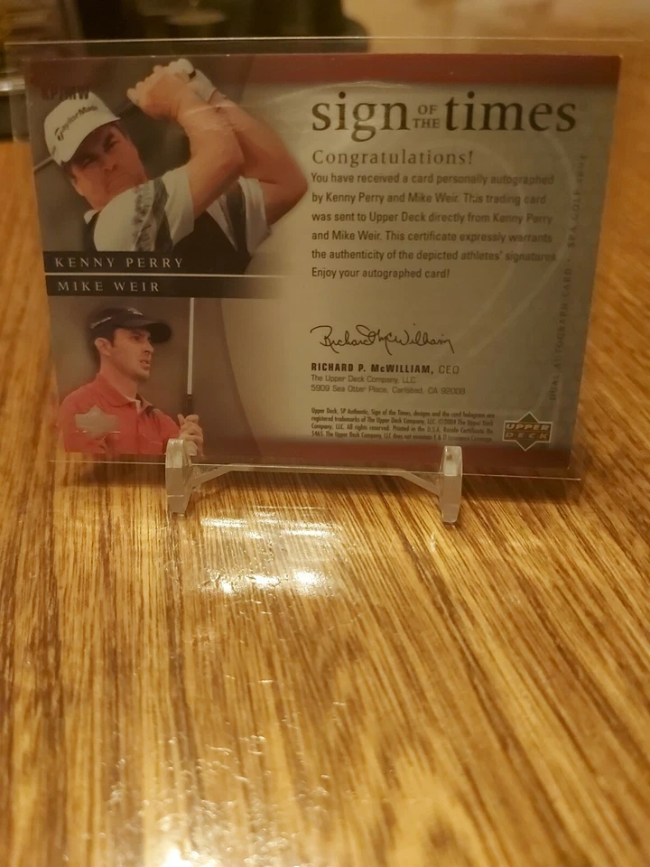 UPPER DECK SP AUTHENTIC 2004 DUAL AUTO OF MIKE WEIR AND KENNY PERRY!!! /250 SP!! - Image 2 of 2