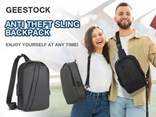 Geestock Anti Theft Crossbody Bag Multifunction USB Charging Shoulder Bag