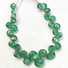 Natural Mint Kyanite Gem 6 to 9 mm Size Faceted Coin Shape Beads 5 Inch Strand