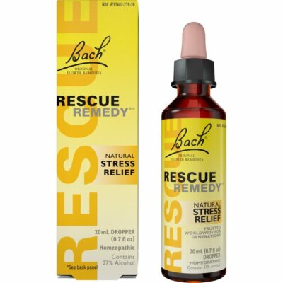 Bach RESCUE REMEDY Dropper 20mL- Natural Stress Relief- Homeopathic Flower Remed