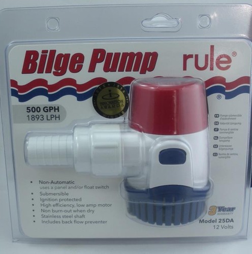 Bomba Rule Livewell 401FC - 500 Gph 32 L/min - salida recta ø19mm en la