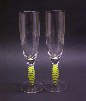 COSTA BODA, 2 CHAMPAGNERGLÄSER, SERIE: EPOQUE, ENTWURF: ANNA EHRNER 1990er JAHRE