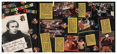 1982 DOKUMENT (Ref. Cim AL097) LE RUBIK'S CUBE ERNO RUBIK 3Seiten