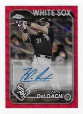 2024 Topps Chrome Update Series ZACH DELOACH True Red Auto 1/5 RC White Sox