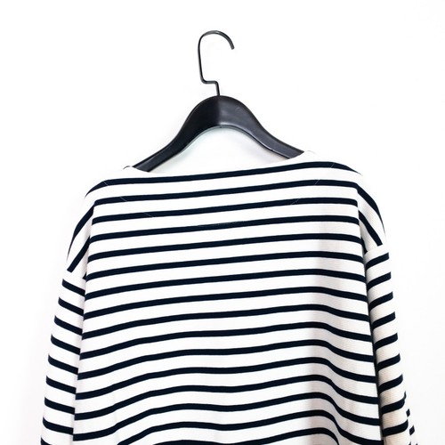 Lauren Ralph Lauren White Navy Stripe 3/4 Sleeve Boat Neck Rib Blouse - Size S - Picture 22 of 23