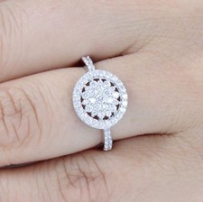 925 Sterling Silver CZ Zircon Engagement Ring Wedding Band Women Sz 3-15 SR3470