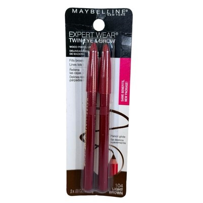 Maybelline Expert Wear Twin Eye & Brow Pencils 104 Light Brown Sealed