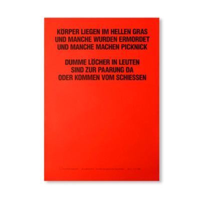 Jenny Holzer Vintage Poster, 1986 Exhibition Poster