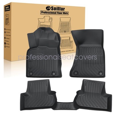 Fits 2009-2017 Audi Q5/SQ5 TPE 3D 2 Row Floor Mats Liner Set Anti-Slip Black 3x