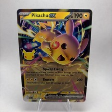 Carta Pokemon Pikachu ex 054/128 doppia rara ex 30C EN 30° anniversario come nuova