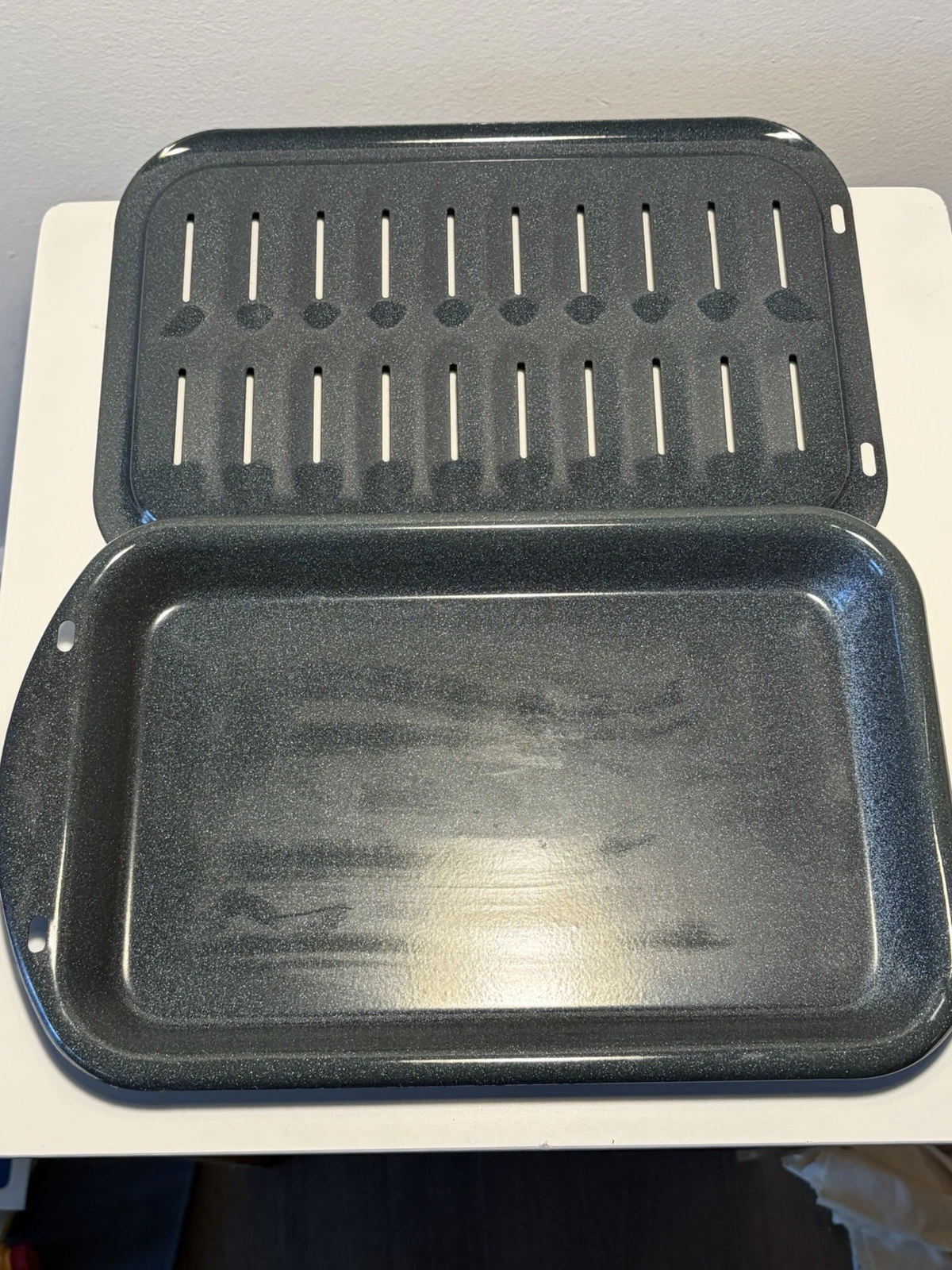 Broiler Pan for Oven Nonstick 16.75” x 13” Ceramic Coated - Broiling Pan