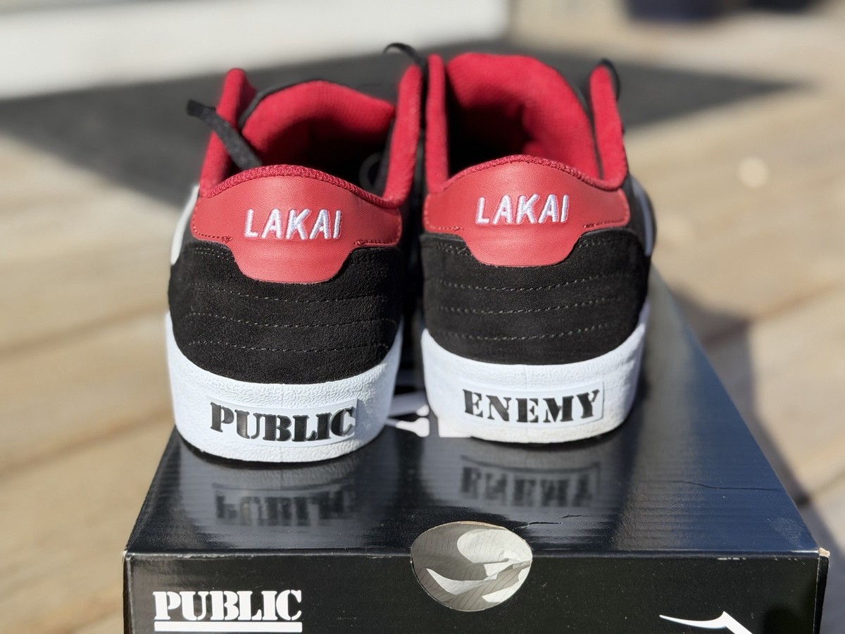Lakai x Public Enemy Cambridge Shoes Men's 10.5 Black Red Skate