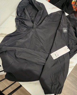 Alo Yoga Axis Pullover Hooded Jacket Black XL Men's Oversized