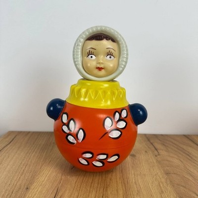 Nevalyashka Onion Tumbler USSR, Soviet roly-poly, celluloid 1970's 22 cm