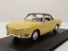 VW Karmann Ghia 1600 1966 gelb schwarz Modellauto 1:43 Maxichamps