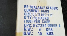 2000 CLASSIC CURRENT RESEALABLE COMIC BAGS 20 PACKS of 100