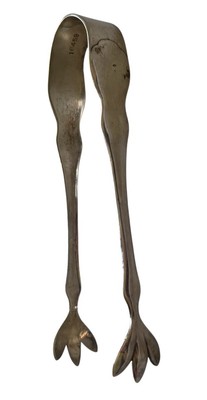 B &P EPNS Silverplate Bird Claw Ice Serving Tongs Sugar Cube 16459 Antique