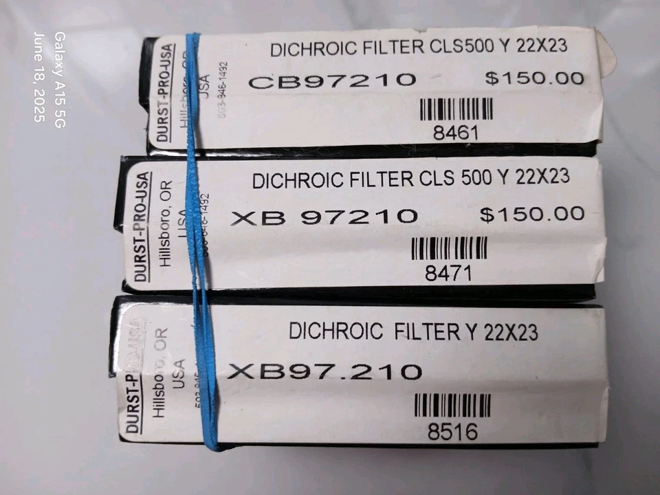 1x Durst CLS 500 501 Dichroic Yellow Filter Model# CB97210 22x23mm Size I - Image 2 of 4