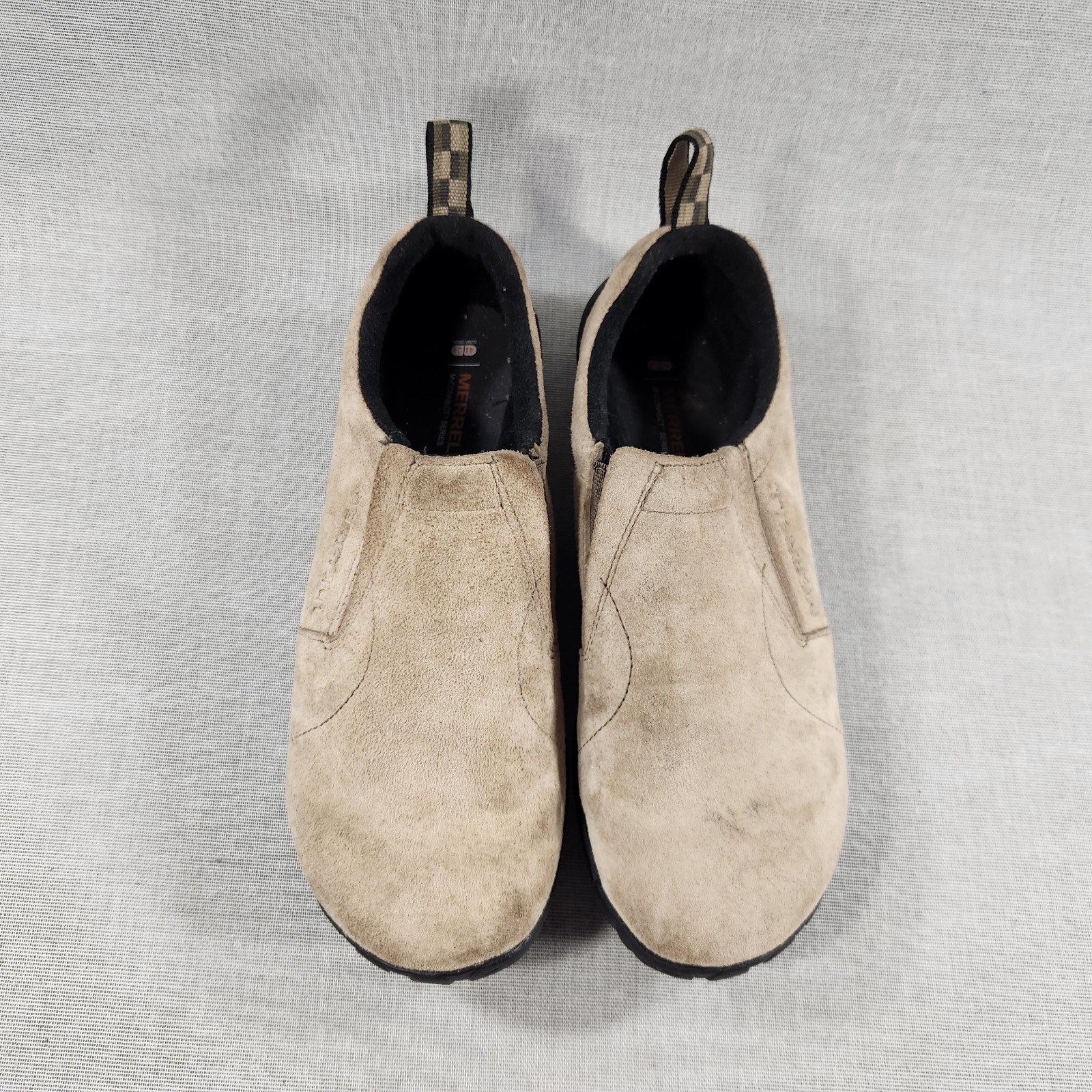 Scarpe da corsa Merrell Taupe Jungle Glove Minamalist donna beige scamosciate taglia 9