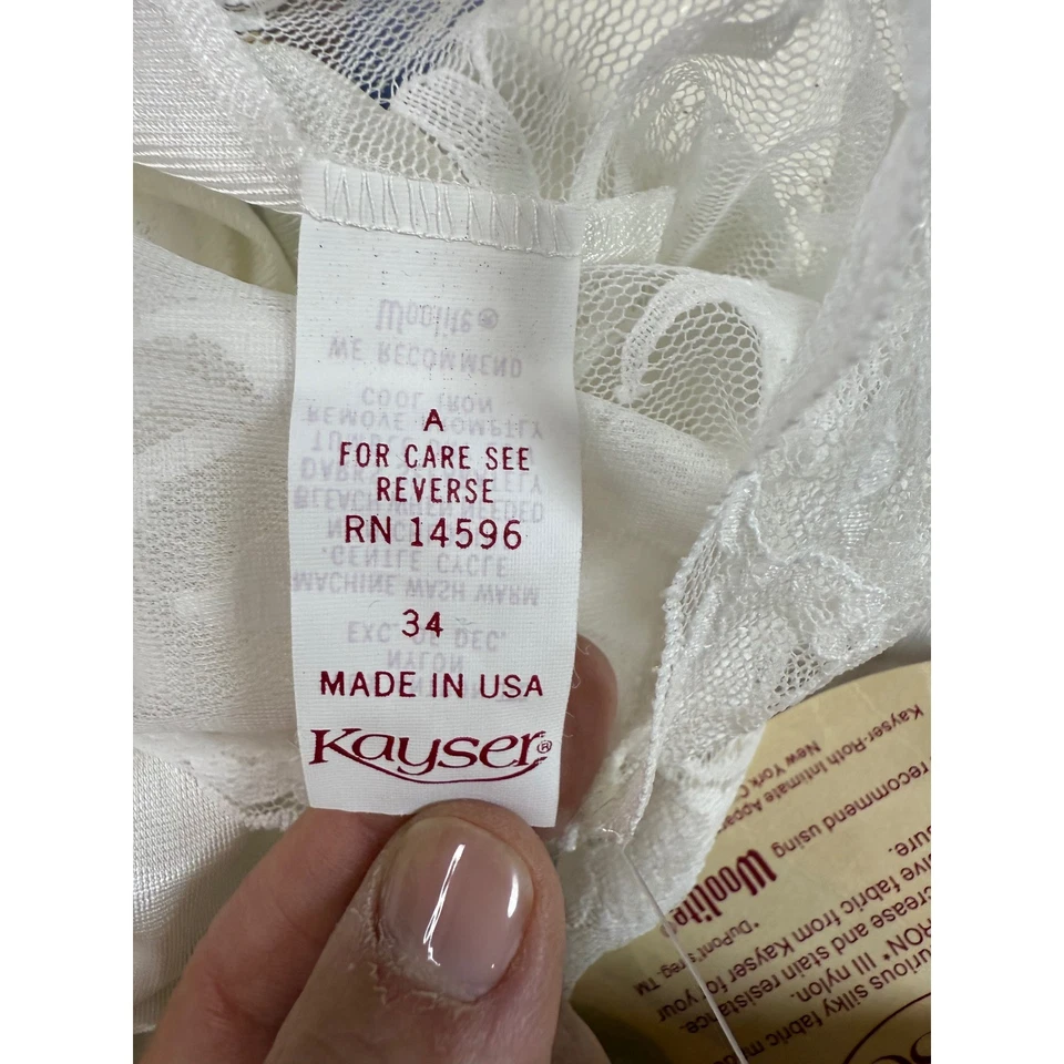 De Colección Kayser Qayonara Peluche Lencería Body Encaje Borde Marfil Nuevo con Etiquetas Talla 34 Foto 3 de 4