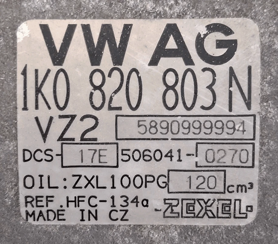 1K0820803N Compressore a/c  AUDI A3 (8P) 1.9 TDI FAP Ber. 5p/d/1896c - Immagine 4 di 4