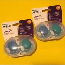 Philips AVENT Ultra Soft Pacifier 6-18m with Sterilizer Carrying Case Blue NEW 