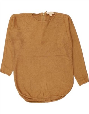 Michael Kors Damen Pullover Pulli Rundhals UK 14 Medium Beige BX06