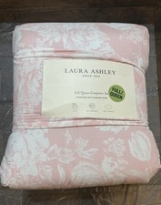 New Laura Ashley Meredith Pink Floral Full Queen Comforter Set 3pc