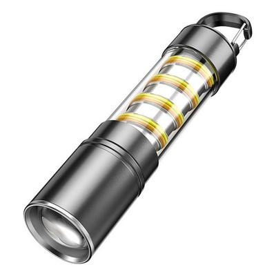 Aluminium Taschenlampe 17,5x3,6cm schwarz 500m Strahl Multi Mode Camping Licht