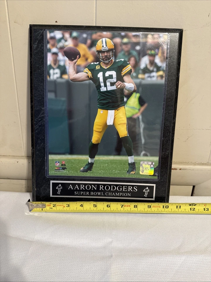 Placa Súper Campeón de los Green Bay Packers Aaron Rodgers 11X13 Increíble Estado Foto 2 de 4