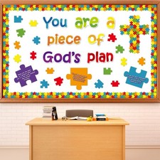 Christian Bulletin Board Piece of Gods Plan VBS 2025 Sunday School Decoration...