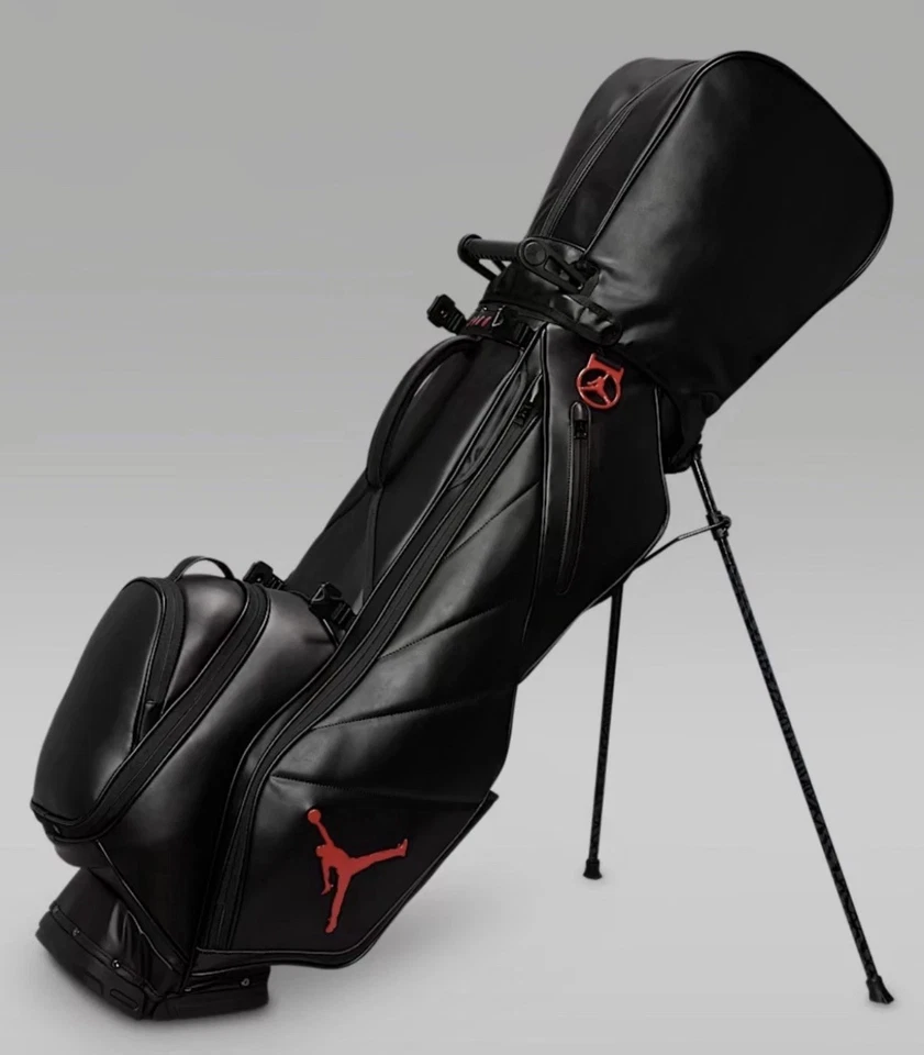 Jordan #23 Fade Away Carry Stand 6-Way Golf Bag Black Bred Red RARE NWT - Image 2 of 3