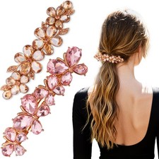 2PCS Rhinestone Hair Clips, Flower and Butterfly Bridal Hair Accessories, Spa...