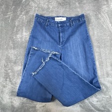 Frank  Eileen Jeans Womens 4 Blue Stretch Straigh Raw Hem Made USA