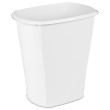 10 Gallon White Plastic Kitchen Trash Can Garbage Bin Without Lid