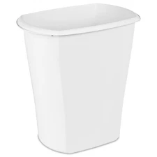 10 Gallon White Plastic Kitchen Trash Can Garbage Bin Without Lid