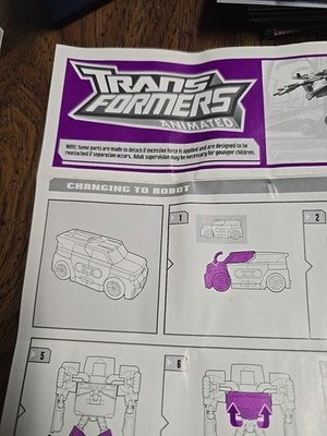 Transformers Animated Soundwave Instruction Sheet Hasbro 2009 | eBay
