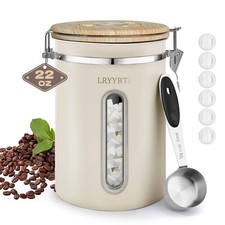 22OZ Coffee Canister Airtight Stainless Steel Cream 22 oz