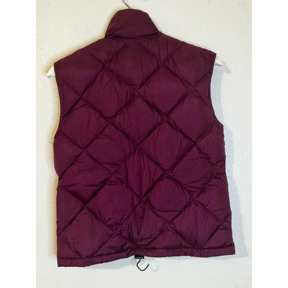Cabelas Mujer Chaleco Puffer Borgoña Acolchado Plumón de Ganso Aislante Talla S Foto 3 de 4