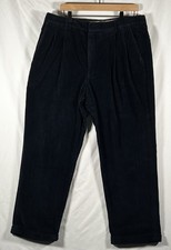 VTG Brooks Brothers Navy Blue Pleated Corduroy Cuff Made In USA Men’s 37x28 Ivy