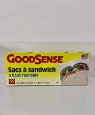 GoodSense Fold Top Sandwich Bags Standard Size Clear Made In USA 100 Count