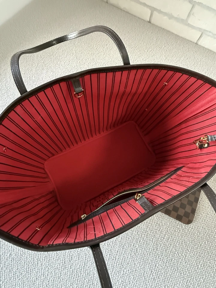 Louis Vuitton Neverfull MM Damier Ebene Canvas Cherry Tote Bag RRP £1,430 - Image 2 of 4