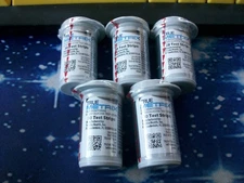 NO BOX 250 TRUE METRIX TEST STRIPS, 5 X 50 SEALED VIALS, EXP 2-27, NO BOX