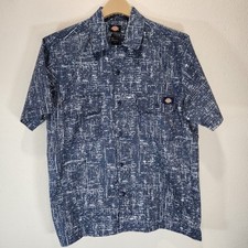 Dickies Men  s M Short Sleeve Flex Button Up Shirt Relaxed Casual Everyday Style